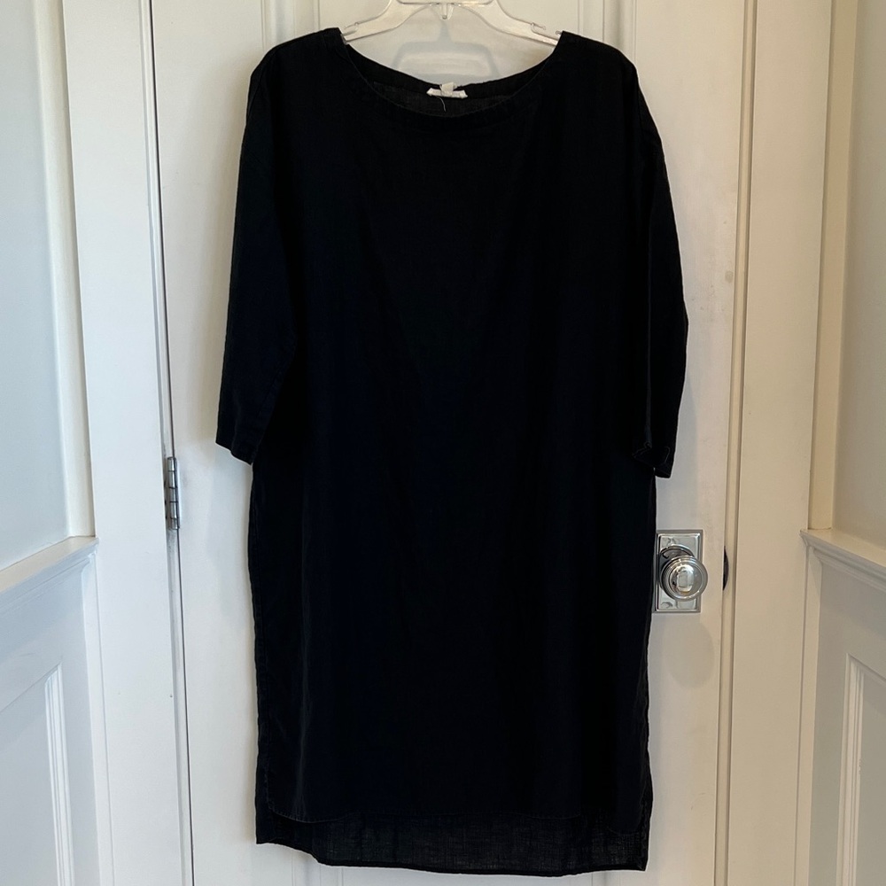 Eileen Fisher Black  Linen Dress